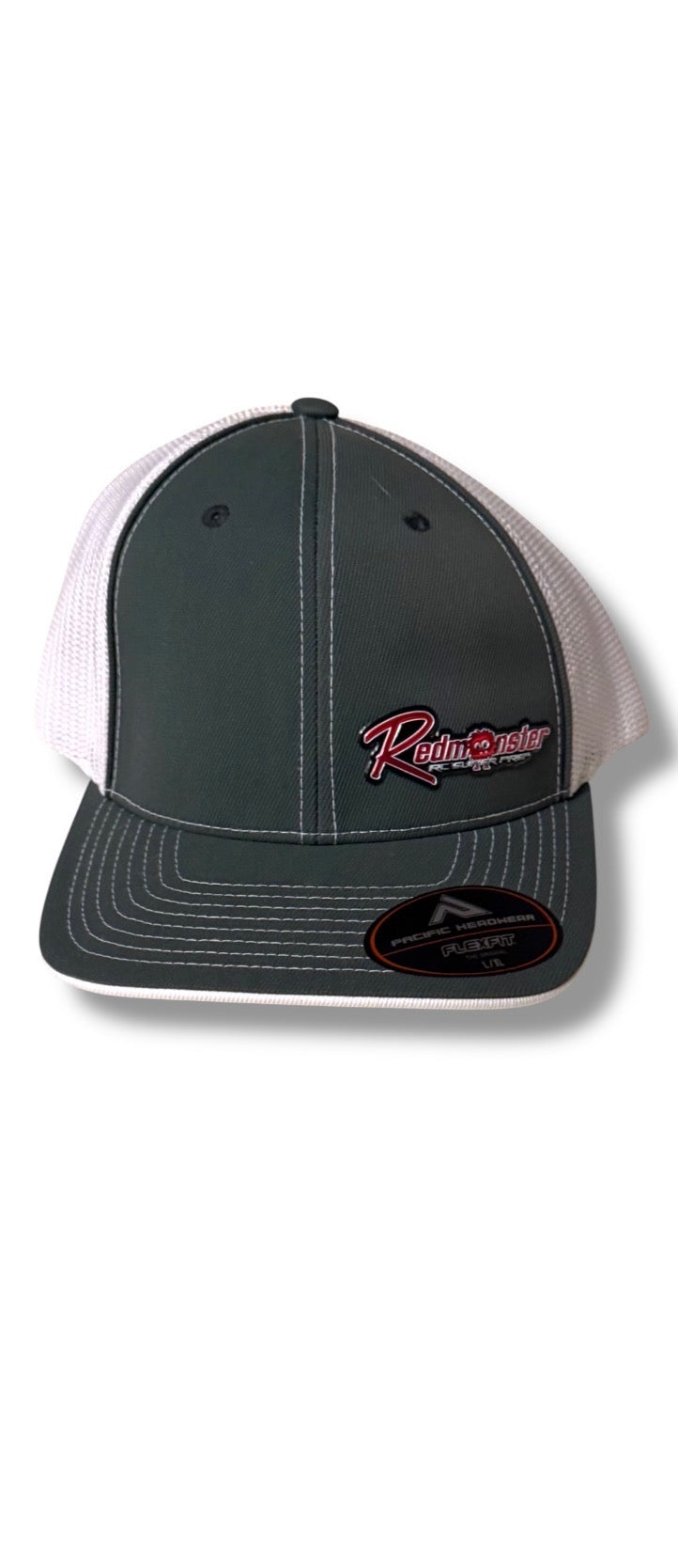 RED MONSTER - GREY FITTED HAT - LG/XL (RM2087)