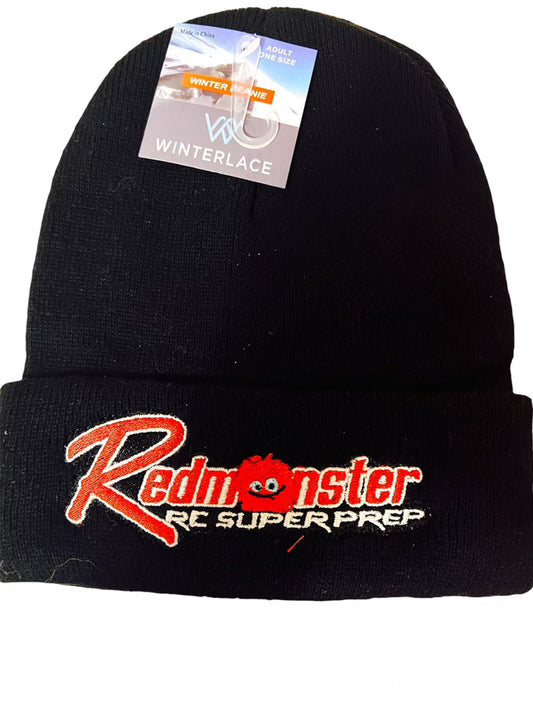 RED MONSTER-WINTER BEANIE HAT - BLACK (RM2045)