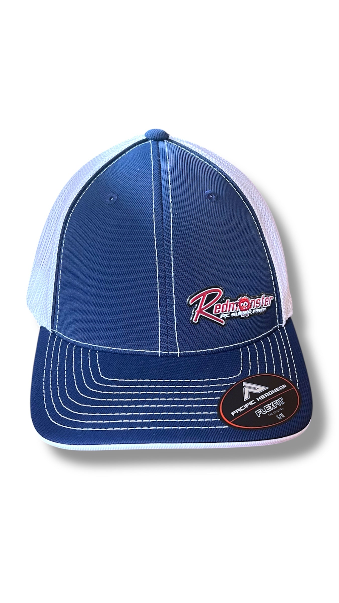 RED MONSTER- BLUE/WHITE FITTED HATS-LG/XL (RM2059)